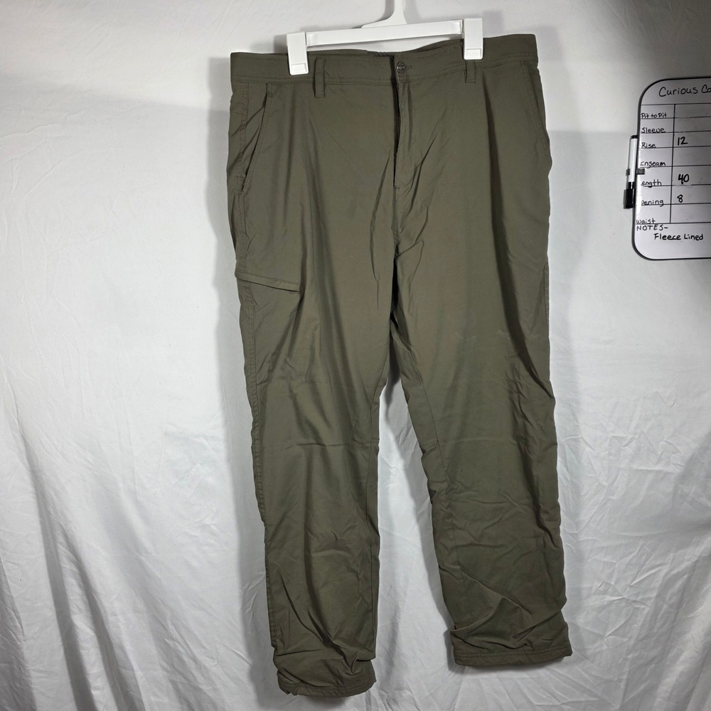 Gerry Hiking Pants Mens 40x32 Olive Green Good Fleece Lined Outdoor Utility